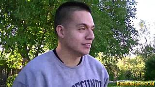 Tiny Trisha Takes On Five Big Dicks In Wild Blowbang Action!