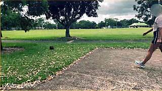 Milf Flashes Big Tits in Public Basketball Dare