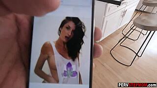 cougar milf stepmom sucks stepsons big cock to shut him up