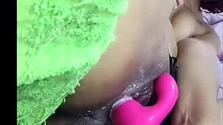 Alone at home, fucking my pussy with my delicious toy