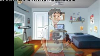 Bent over in doggystyle with shaved pussy and small tits