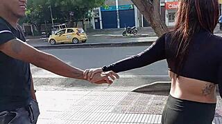 Latina milf fucks stranger on street challenge
