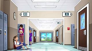 Bent over in doggystyle with shaved pussy and small tits