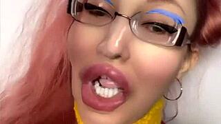 Goddess in glasses gives jerk off instructions.