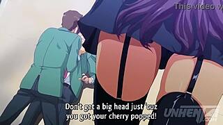 Steamy anime sex with a naughty college girl taking her ass pounding outside