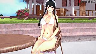 Yor Forger in Bikini Pool Fantasy Scene