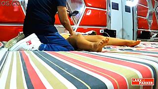 peruvian young 18+ perla rica gets full body massage with fingering in vagina