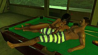 uhh, playin’ on pool table got me all messed up... didn’t expect cartoon hentai vibes here, ya know!