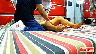 peruvian young 18+ perla rica gets full body massage with fingering in vagina