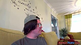 British Geek Tricked Into First Blowjob And Cum In Mouth