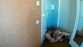 Playing with nipples at a hotel with my curvy friend.