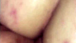 Chubby transsexual woman receives bareback anal penetration intensely