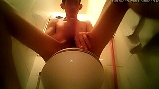 Bold Gay Toilet Ejaculation Scene with Intense Action