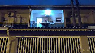 Caught fucking your lover on the balcony?