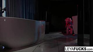 Leya Falcon Rubs Shower Head on Ass