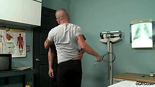 Gay doctor surprises guest with intense anal assfucking and blowjob!