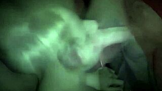 Blonde girlfriend's risky blowjob revenge on friend