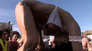 coeds licking tits in spring break whip cream contest