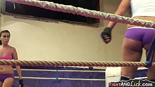 Wrestling Lesbian Babes Size Each Other Up