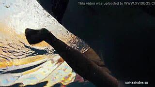 i watch redheaded katrin strip underwater in the pool