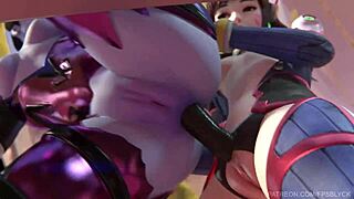 D.Va And Mercy Deflower Widowmaker In Intense Lesbian Scene