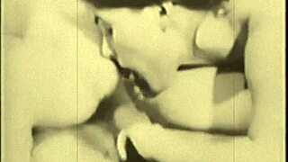 Vintage Old Pornography Features Intense Lesbian Threesome with Hairy Beavers