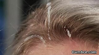 hey, wicked babe gulps cumshot on her face