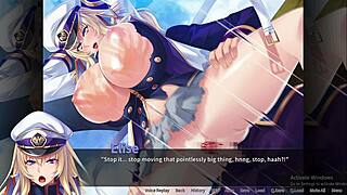 Pirate-booty Elise H faces a bukkake buccaneer in a game of spanking and bondage.