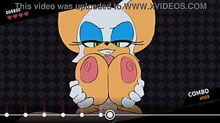 rouge the bat gets creampie in furry anime game