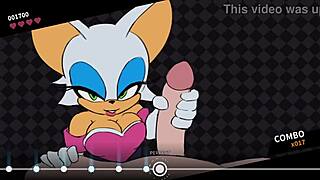 rouge the bat gets creampie in furry anime game