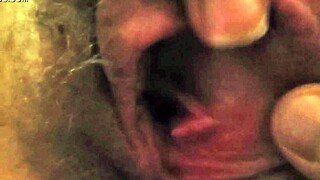 wife rubs clit but spreads cunt wide.