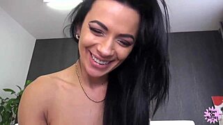 Petite hottie with big tits gets monster facial