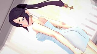 In this uncensored hentai, Mona drops her towel and gets ready to fuck in 3D animation