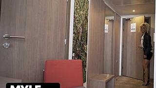 British milf Frankie drops panties for credit on street