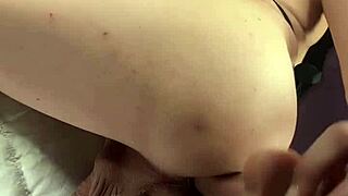 Tranny craves dick while pleasuring her tight ass in homemade clip