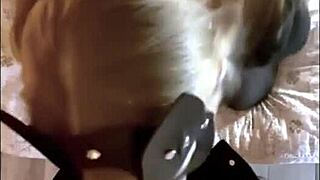 blonde with small tits sucks big monster cock