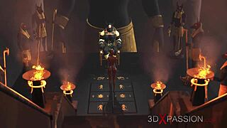 anubis fucks young egyptian slave with monster cock in temple