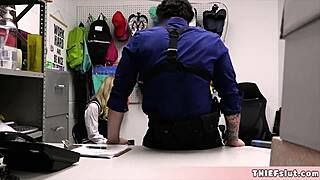 My cute blonde shoplifter got caught!