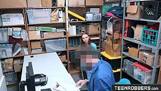 Hottie redhead thief caught and punished hard! 😡