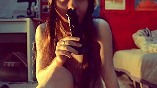 Petite Brunette Teen Rides BBC Dildo with Butt Plug in Tight Ass Hole - Spooky Boogie Amateur