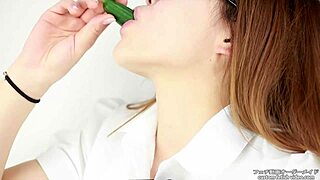 Japanese Women Moan Loudly During Cucumber Eating Fetish Play