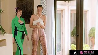 Bella Rolland and Lexi Luna get naughty in erotic all-girl massage