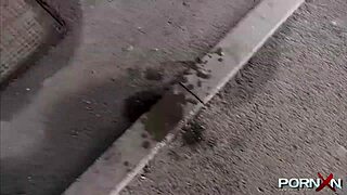 British babe flashes pussy in public outdoor