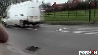 British babe flashes pussy in public outdoor