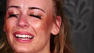 Flirty Bombshell Swallows Sperm Load Boldly