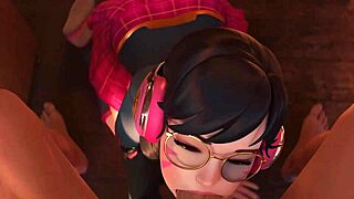 Schoolgirl D.Va, wanna suck cock and take a facial?