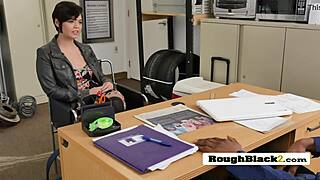 Gorgeous Hottie Gags On Big Black Cock!