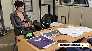 Gorgeous Hottie Gags On Big Black Cock!