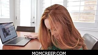 MomCreep - Redhead Busty Milf Stepmom Craves Stepson’s Hard Cock Every Day