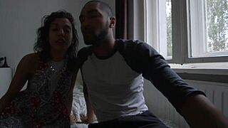 Smoking hot girlfriend sucks big cock before riding boyfriend hard